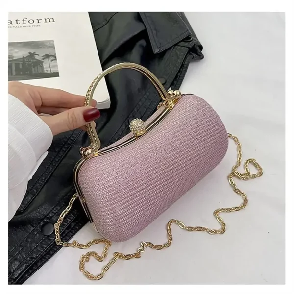 sac pochette rose pailleté pour soirée