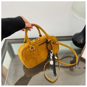 sac à main en daim jaune