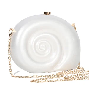 sac de soirée blanc coquillage