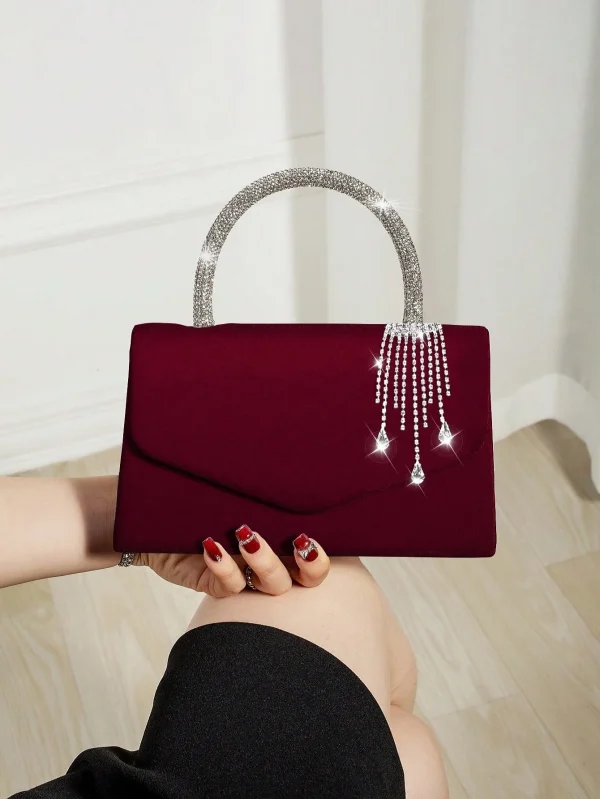 sac soirée bordeaux avec strass