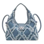 sac en jean frangé pour femme