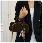 sac à main en daim marron pour femme
