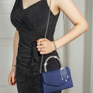 sac soirée bleu avec strass