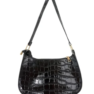sac à main en cuir vernis noir – chic amp brillant