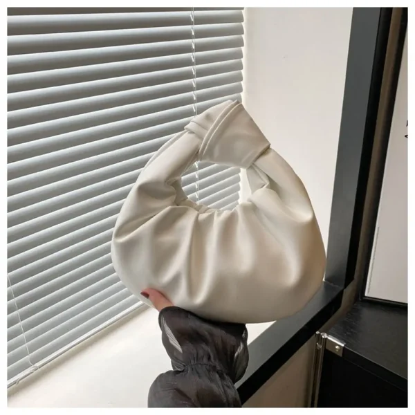 sac à main en cuir blanc – style noué moderne et minimaliste