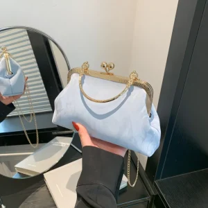 sac à main velours bleu élégant