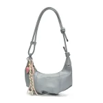 sac à main gris style croissant