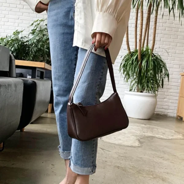 sac épaule marron style minimaliste