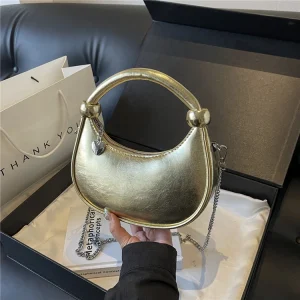 sac à main verni doré