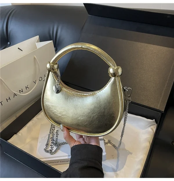 sac à main verni doré