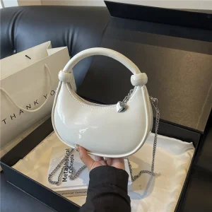 sac à main verni blanc