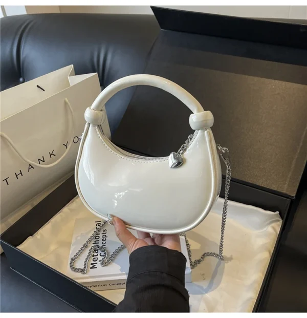 sac à main verni blanc