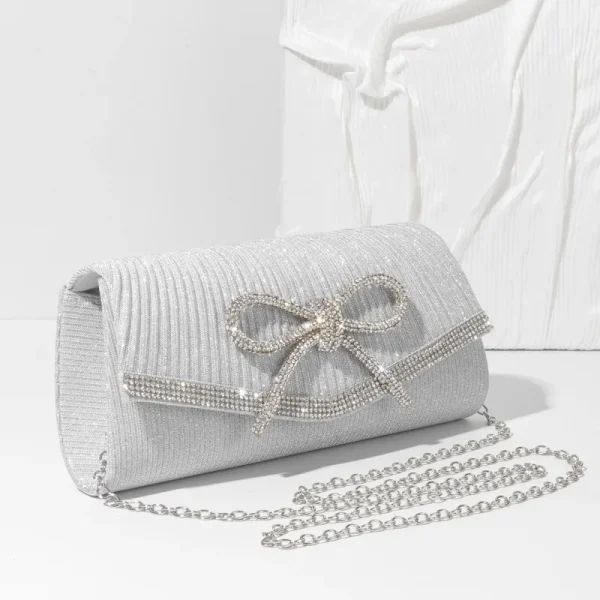 sac à main soirée argenté chic