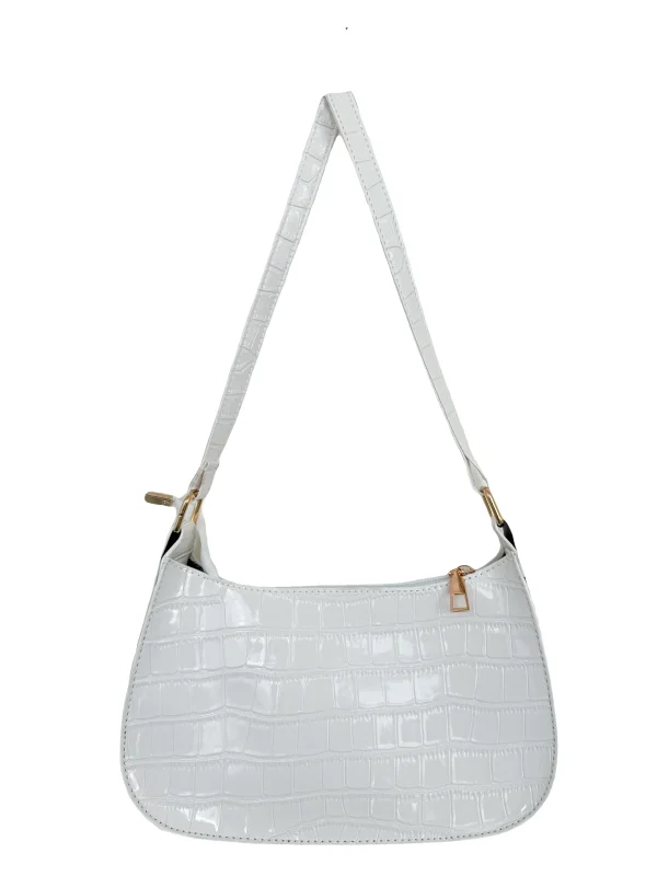 sac à main en cuir vernis blanc – chic amp brillant
