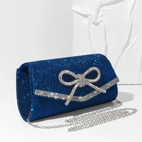 sac à main soirée bleu chic strass