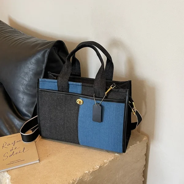 sac à main en jean noir bleu avec bandoulière