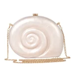 sac de soirée blanc cassé coquillage