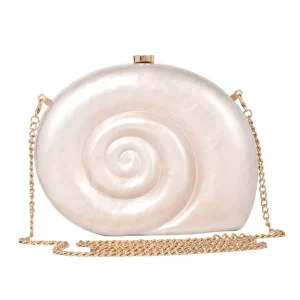 sac de soirée blanc cassé coquillage