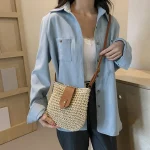 sac tressé style bohème beige