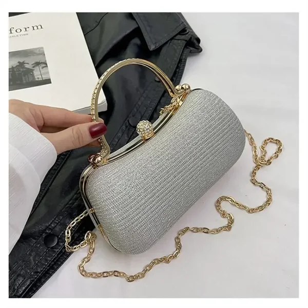 sac pochette gris pailleté pour soirée
