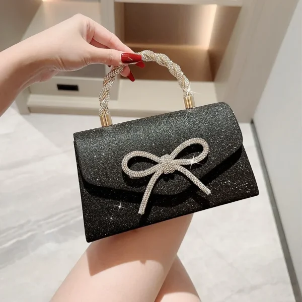 sac à main de soirée pailleté noir