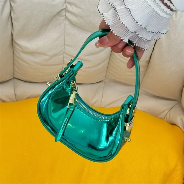 sac à main vernis vert métallisé