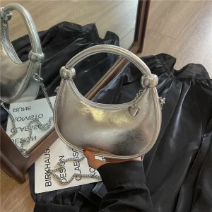 sac à main verni gris brillant