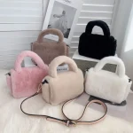 Sac À Main Fourrure Marron – Sac Hiver Doux Et Chic Avec Bandoulière Amovible