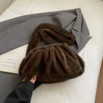 Sac À Main Fourrure Marron – Sac Hiver Doux À Anse Large Et Style Bouffant