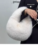 sac à main en peluche blanche pour femmes